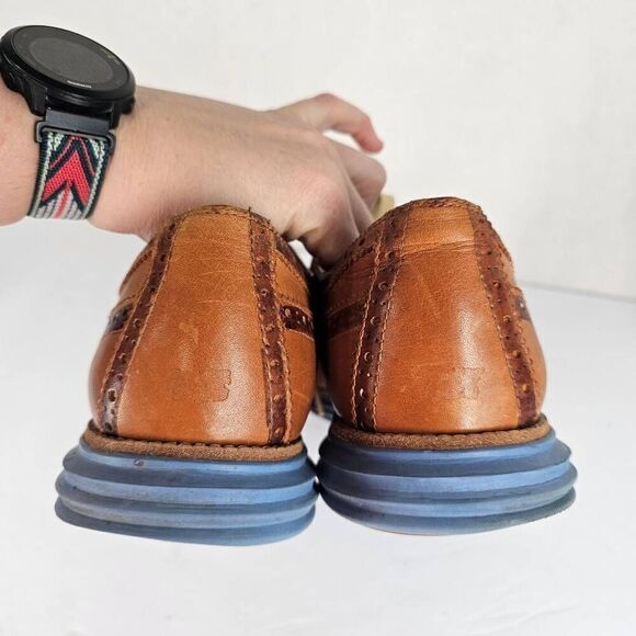 Cole Haan Men's Lace Up Wingtip Oxfords Tan 13 - Picture 6 of 9